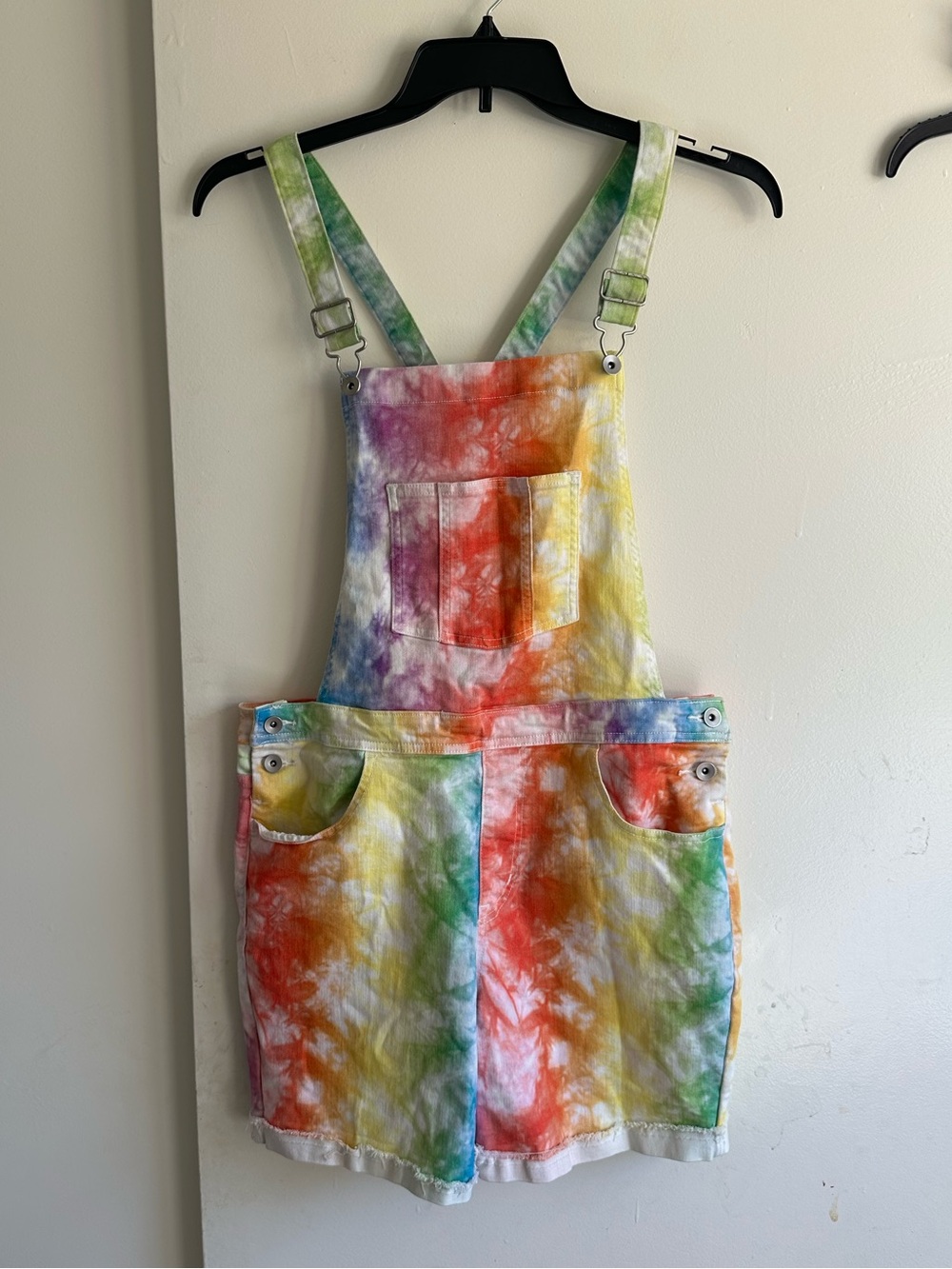 Tie-Dye Short Overall Romper - Multicolor